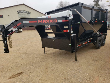 New 2024 MAXXD ROX8314G 83  X 14' GOOSENECK ROLL-OFF TRAILER W/ 1 BIN (GVWR17500#)