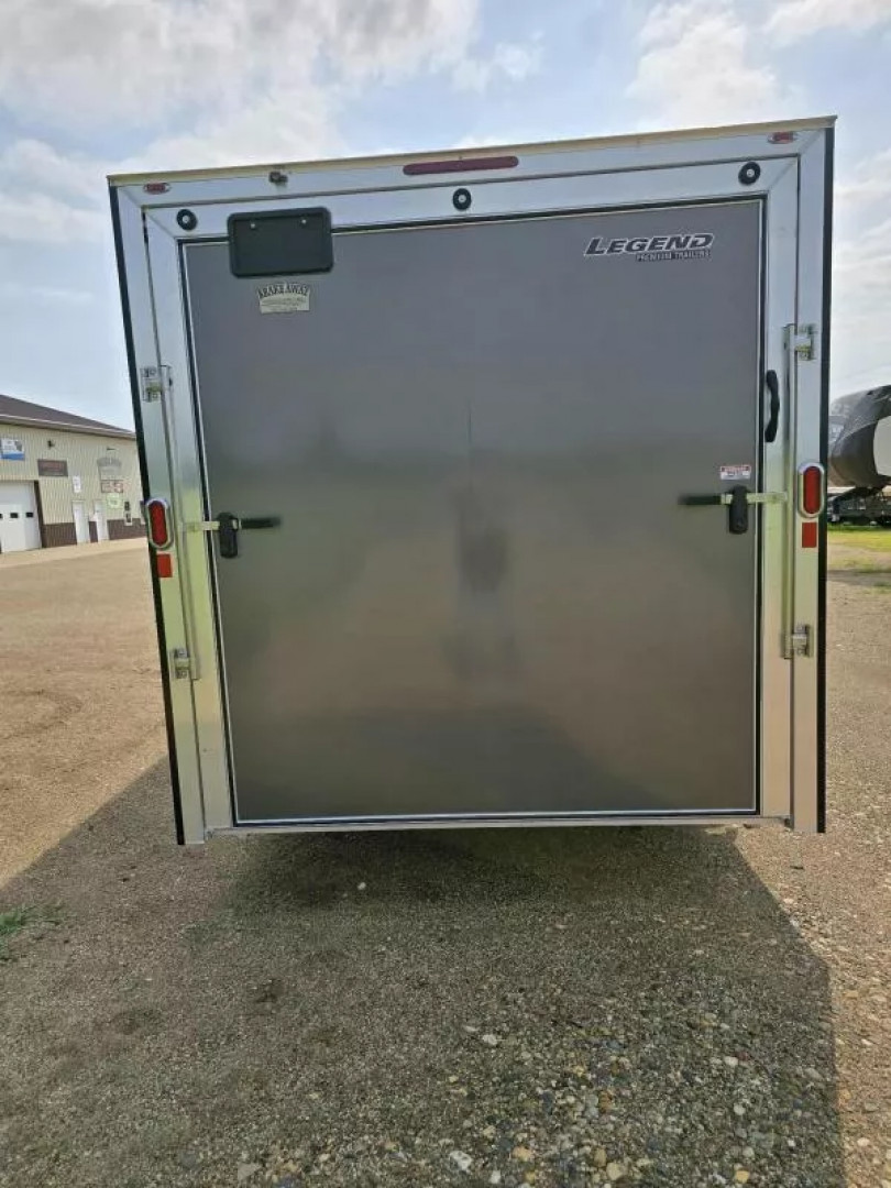 New 2026 Legend Trailers 8X19FTVTA35 8' X 16'+3'V UTV Enclosed Trailer (CHARCOAL WITH BLACK OUT PACKAGE)