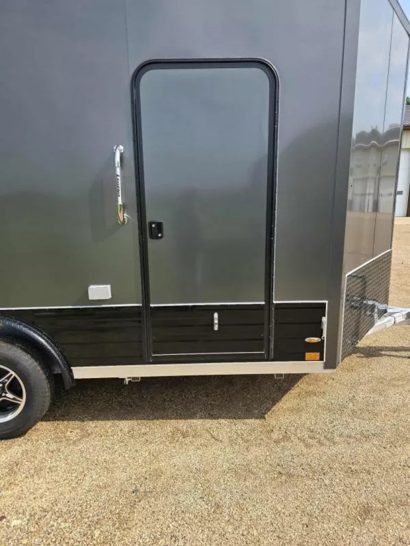 New 2026 Legend Trailers 8X19FTVTA35 8' X 16'+3'V UTV Enclosed Trailer (CHARCOAL WITH BLACK OUT PACKAGE)