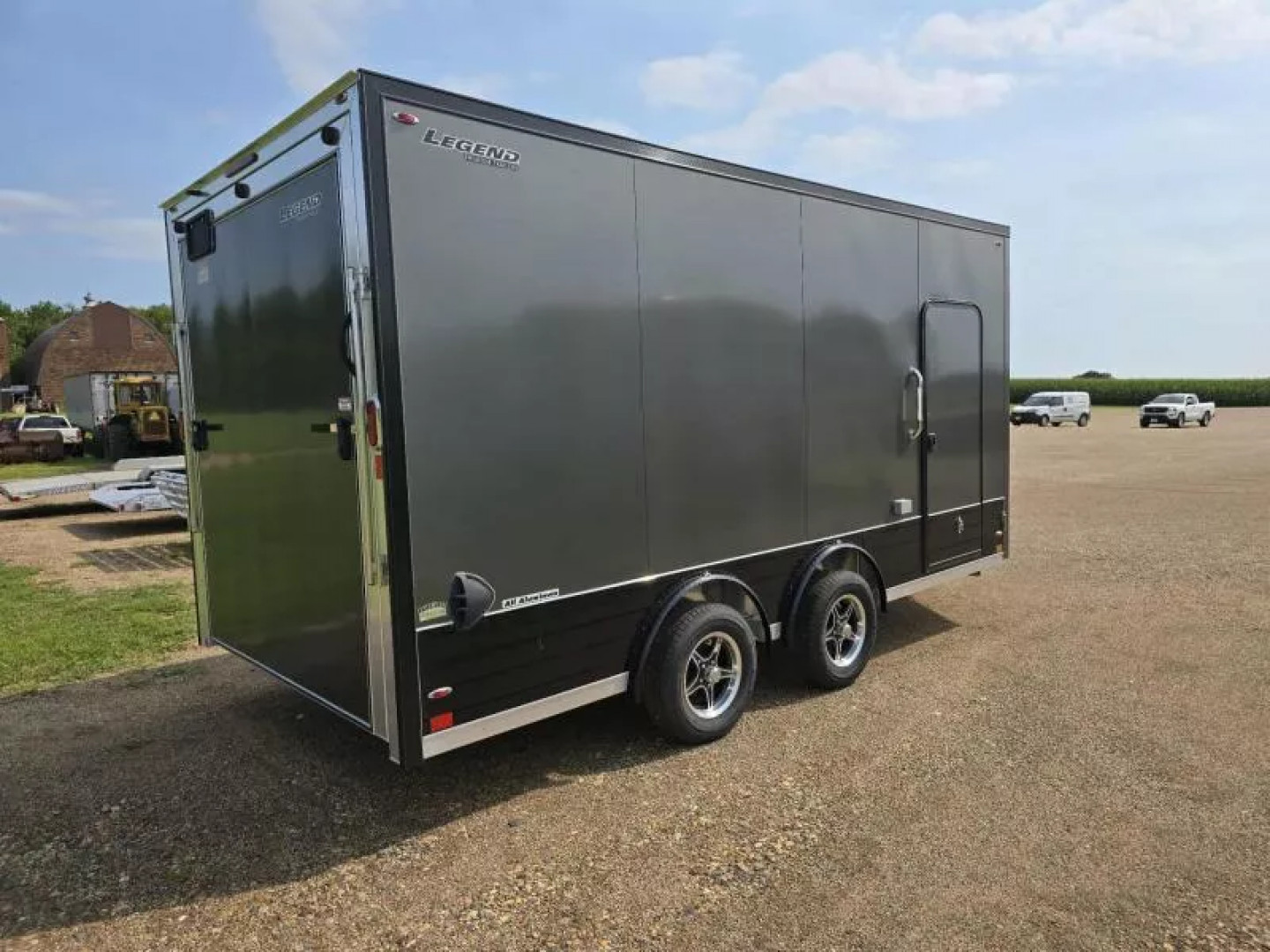 New 2026 Legend Trailers 8X19FTVTA35 8' X 16'+3'V UTV Enclosed Trailer (CHARCOAL WITH BLACK OUT PACKAGE)