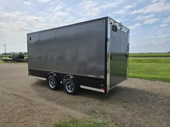 New 2026 Legend Trailers 8X19FTVTA35 8' X 16'+3'V UTV Enclosed Trailer (CHARCOAL WITH BLACK OUT PACKAGE)