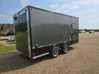New 2026 Legend Trailers 8X19FTVTA35 8' X 16'+3'V UTV Enclosed Trailer (CHARCOAL WITH BLACK OUT PACKAGE)