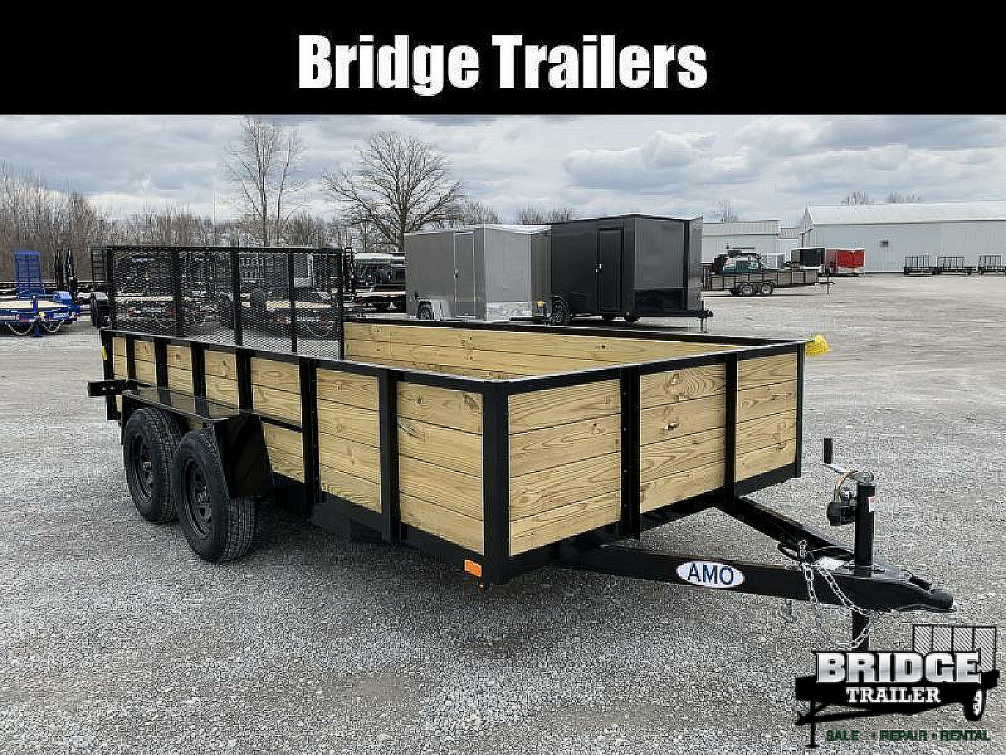 New 2026 AMO A9614TBWG (76" X 14')7K Tandem Highside Utility Trailer