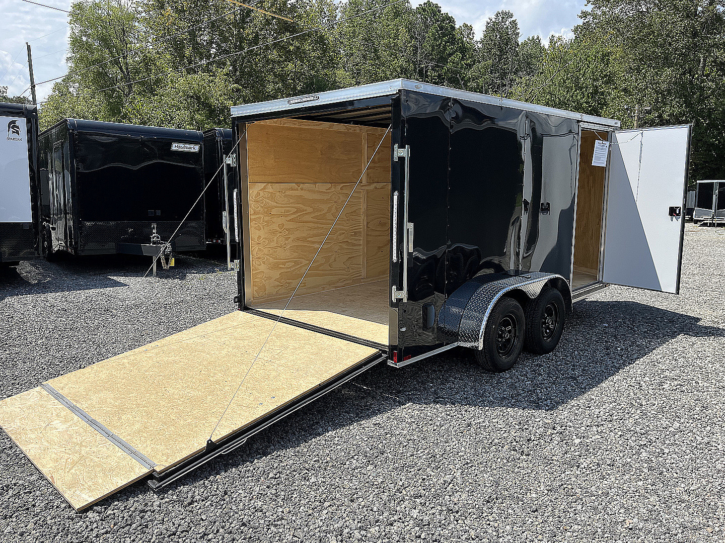 New 2026 Spartan 7X14 Enclosed Trailer, Black Exterior, Tandem Axle, StableDeck, 7K GVWR