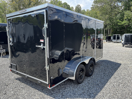 New 2026 Spartan 7X14 Enclosed Trailer, Black Exterior, Tandem Axle, StableDeck, 7K GVWR