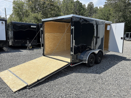 New 2026 Spartan 7X14 Enclosed Trailer, Black Exterior, Tandem Axle, StableDeck, 7K GVWR