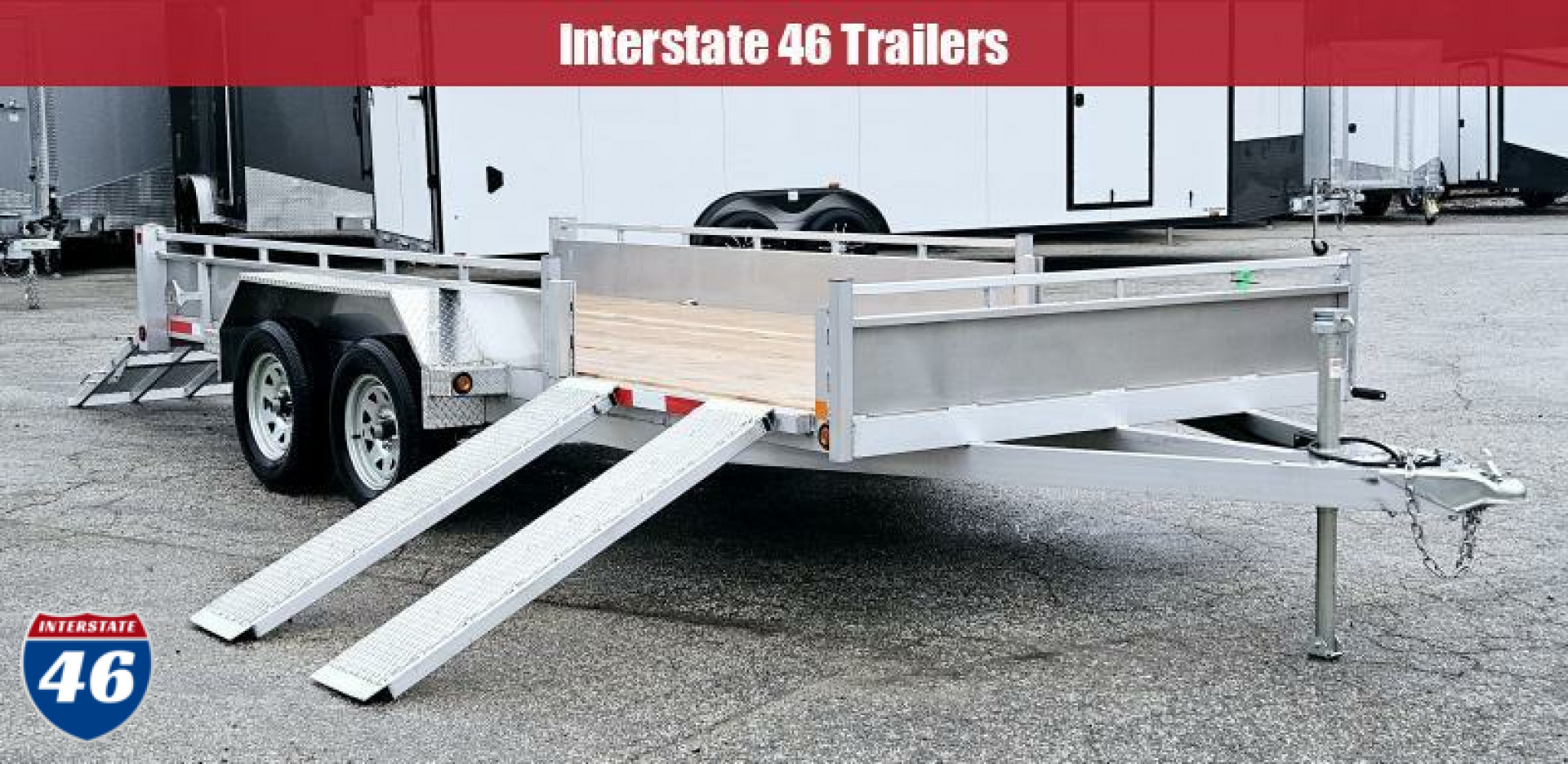 New 80 X 16 TRIUMPH ALUMINUM UTILITY TRAILER W/SIDE RAMPS TANDEM AXLE
