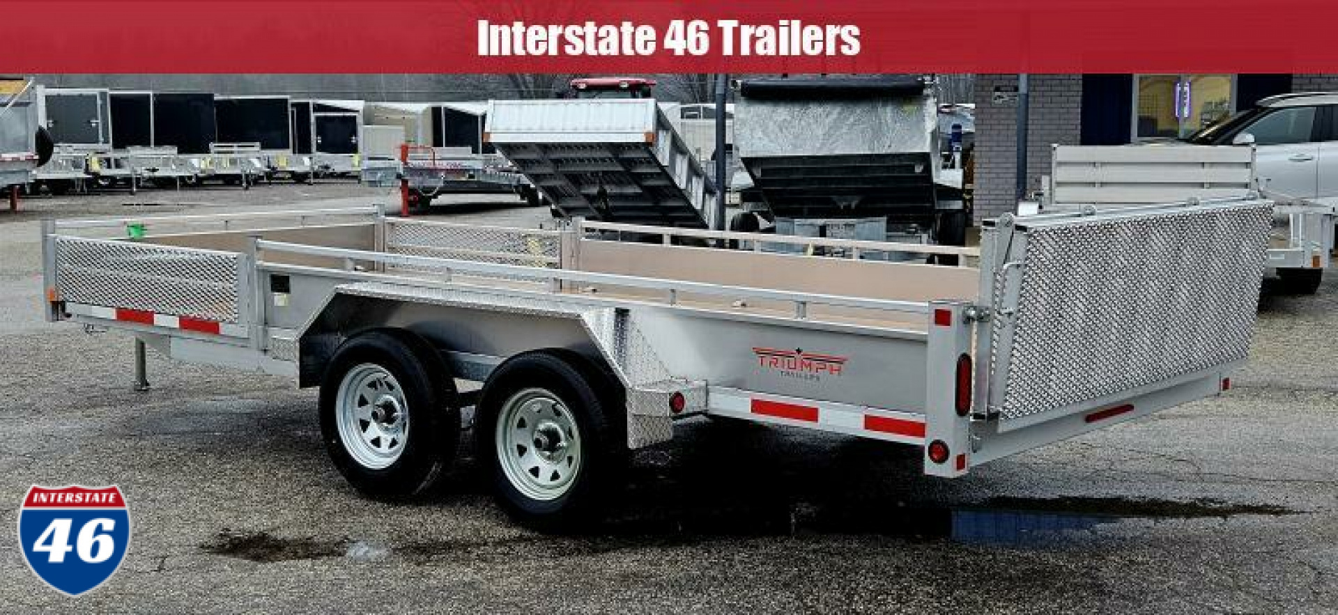 New 80 X 16 TRIUMPH ALUMINUM UTILITY TRAILER W/SIDE RAMPS TANDEM AXLE