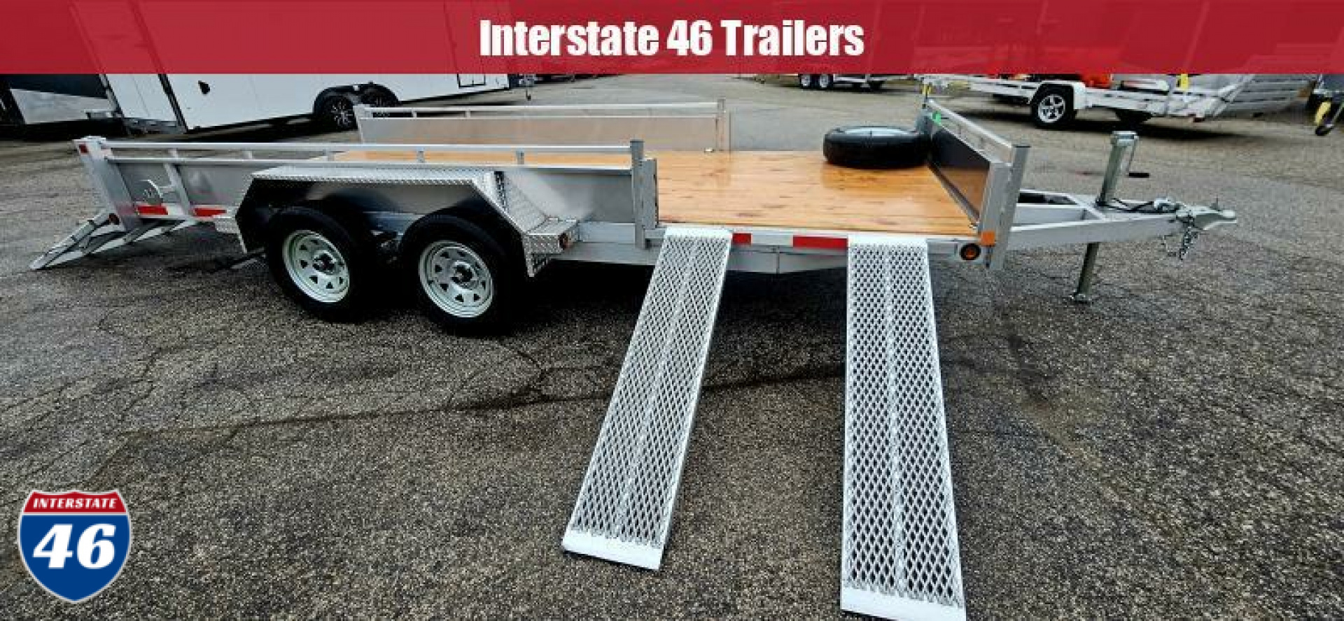 New 80 X 16 TRIUMPH ALUMINUM UTILITY TRAILER W/SIDE RAMPS TANDEM AXLE