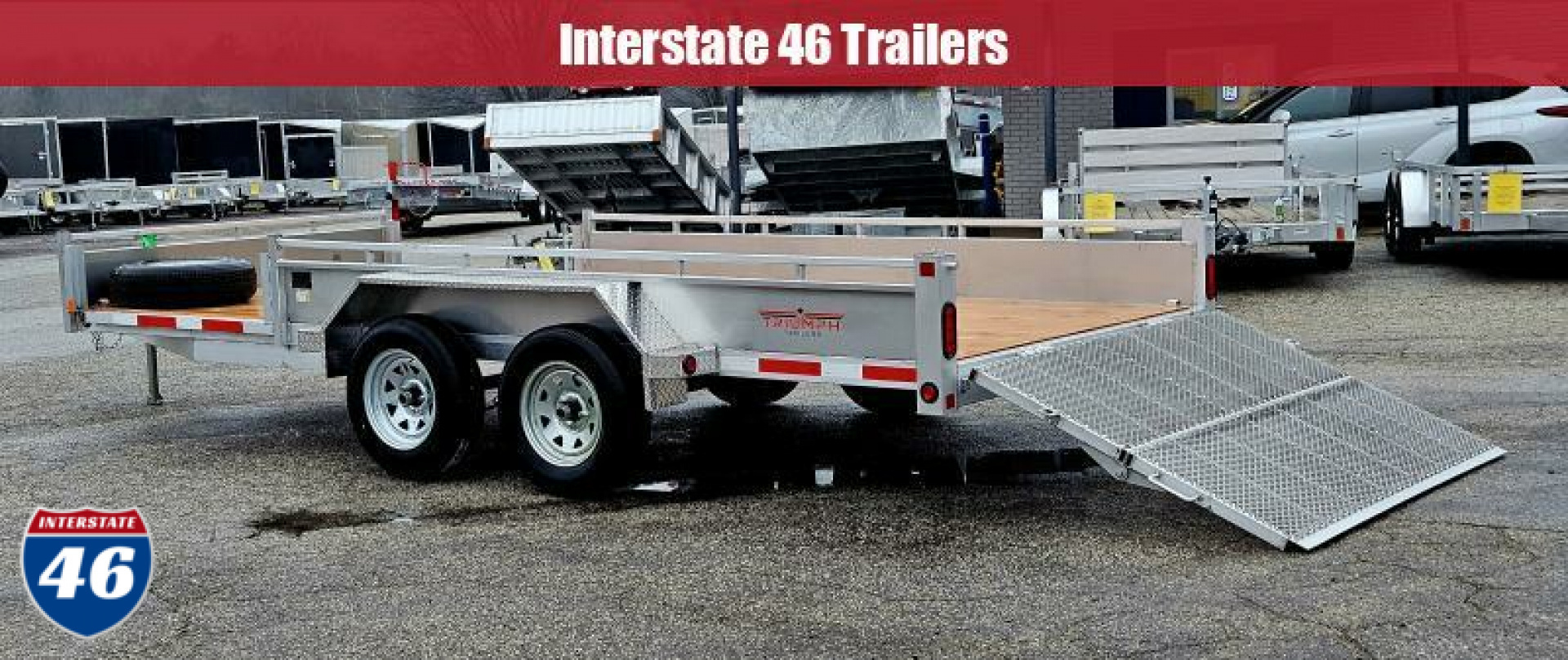 New 80 X 16 TRIUMPH ALUMINUM UTILITY TRAILER W/SIDE RAMPS TANDEM AXLE