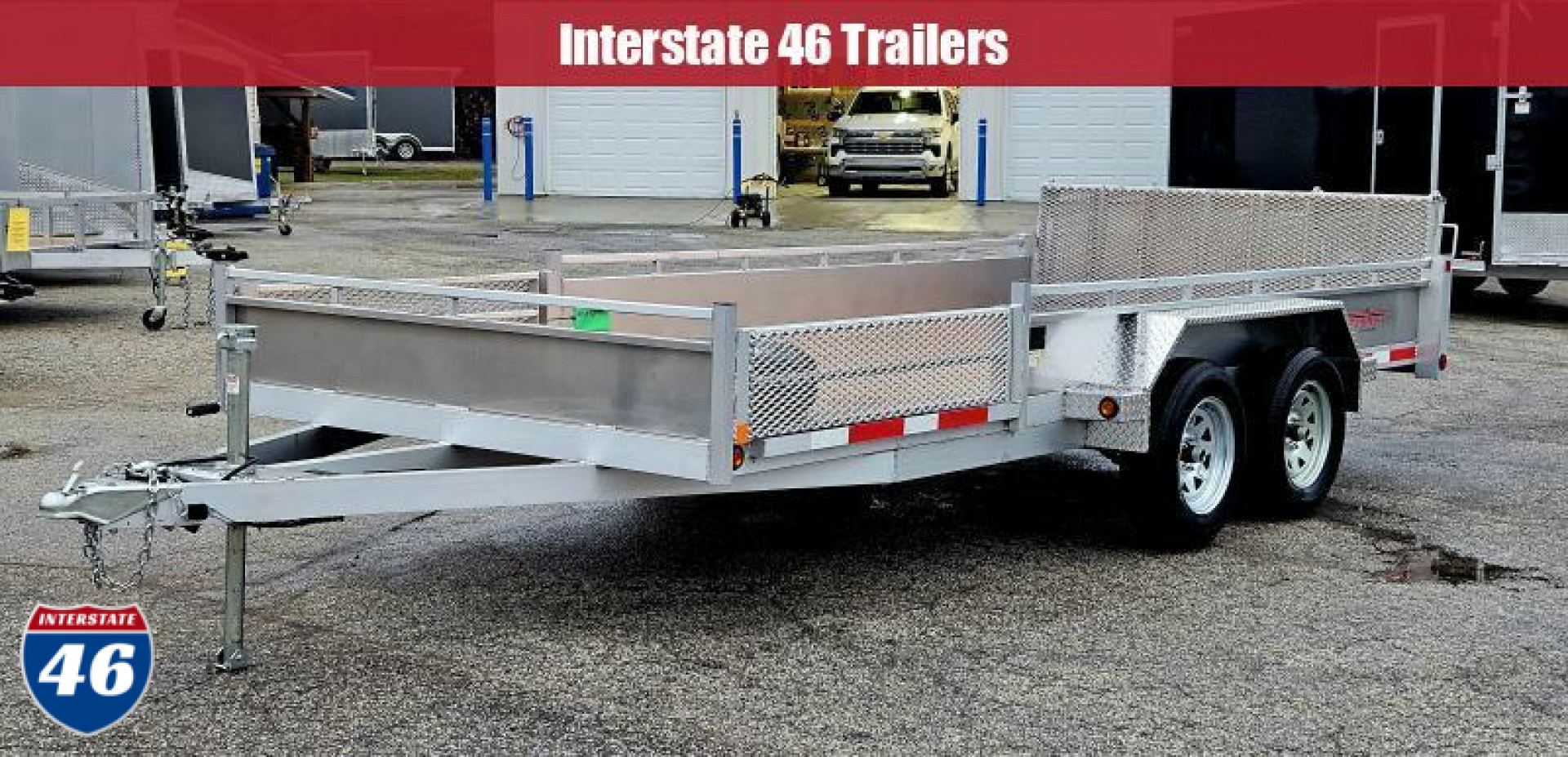New 80 X 16 TRIUMPH ALUMINUM UTILITY TRAILER W/SIDE RAMPS TANDEM AXLE