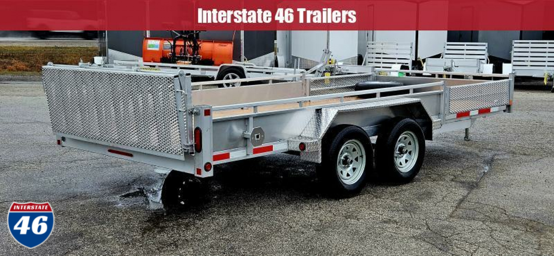 New 80 X 16 TRIUMPH ALUMINUM UTILITY TRAILER W/SIDE RAMPS TANDEM AXLE