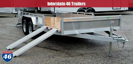 New 80 X 16 TRIUMPH ALUMINUM UTILITY TRAILER W/SIDE RAMPS TANDEM AXLE