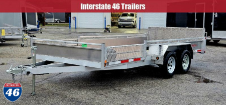 New 80 X 16 TRIUMPH ALUMINUM UTILITY TRAILER W/SIDE RAMPS TANDEM AXLE