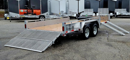 New 80 X 16 TRIUMPH ALUMINUM UTILITY TRAILER W/SIDE RAMPS TANDEM AXLE
