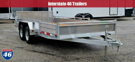 New 80 X 16 TRIUMPH ALUMINUM UTILITY TRAILER W/SIDE RAMPS TANDEM AXLE