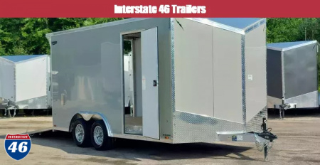 New 8 X 16 CAR HLR ENCLOSED TANDEM AXL POLYCOR EXTR ALL ALUM LIGHTNING 2025