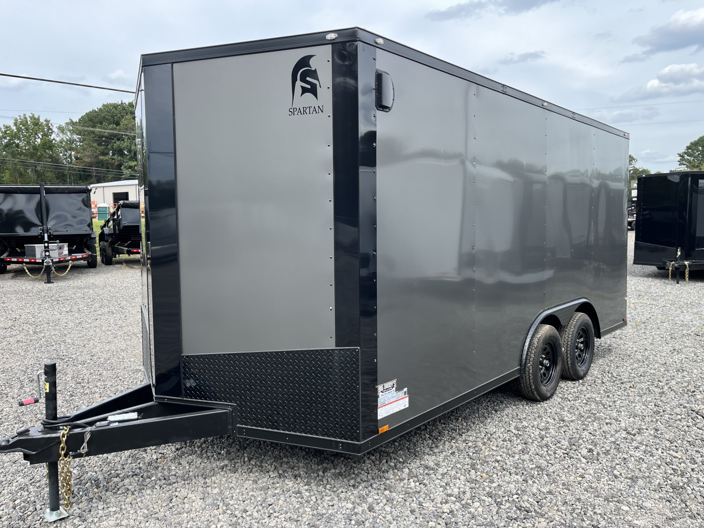 New 2026 Spartan Cargo 8.5x16 Enclosed Trailer, Black PolyCor, 7' Interior, 54" Triple Tube Tongue, 1-Piece Aluminum Roof, STABLEDECK