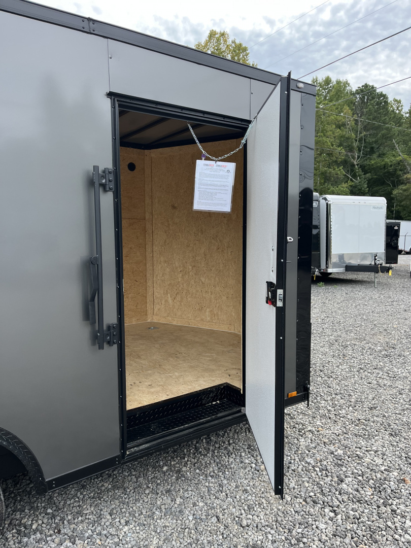New 2026 Spartan Cargo 8.5x16 Enclosed Trailer, Black PolyCor, 7' Interior, 54" Triple Tube Tongue, 1-Piece Aluminum Roof, STABLEDECK