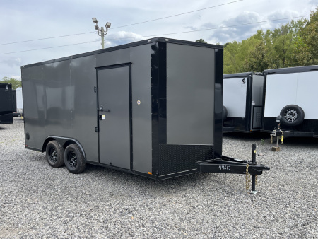 New 2026 Spartan Cargo 8.5x16 Enclosed Trailer, Black PolyCor, 7' Interior, 54" Triple Tube Tongue, 1-Piece Aluminum Roof, STABLEDECK
