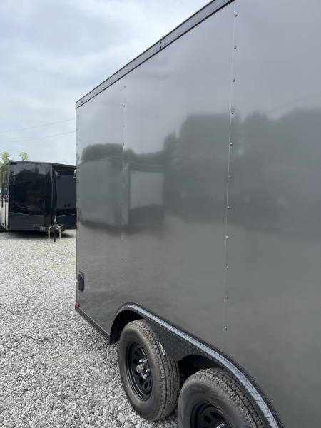 New 2026 Spartan Cargo 8.5x16 Enclosed Trailer, Black PolyCor, 7' Interior, 54" Triple Tube Tongue, 1-Piece Aluminum Roof, STABLEDECK