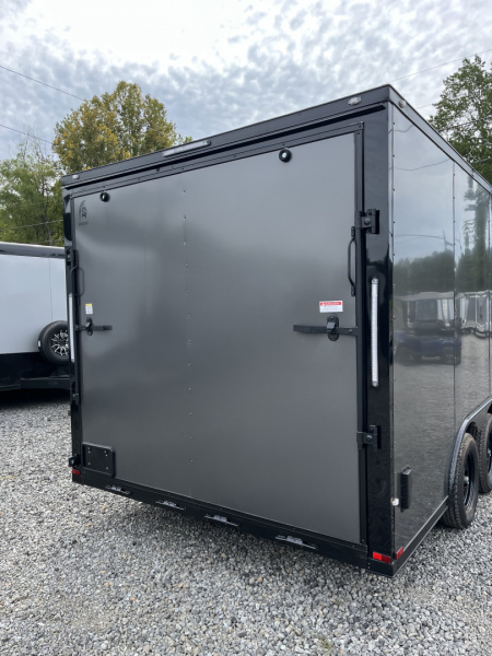 New 2026 Spartan Cargo 8.5x16 Enclosed Trailer, Black PolyCor, 7' Interior, 54" Triple Tube Tongue, 1-Piece Aluminum Roof, STABLEDECK