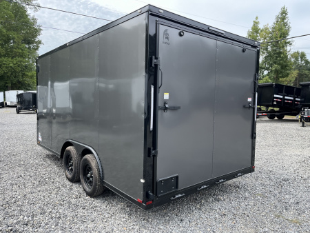New 2026 Spartan Cargo 8.5x16 Enclosed Trailer, Black PolyCor, 7' Interior, 54" Triple Tube Tongue, 1-Piece Aluminum Roof, STABLEDECK