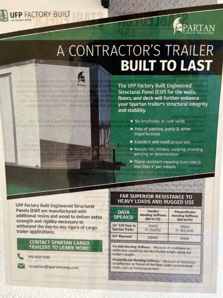 New 2026 Spartan Cargo 8.5x16 Enclosed Trailer, Black PolyCor, 7' Interior, 54" Triple Tube Tongue, 1-Piece Aluminum Roof, STABLEDECK
