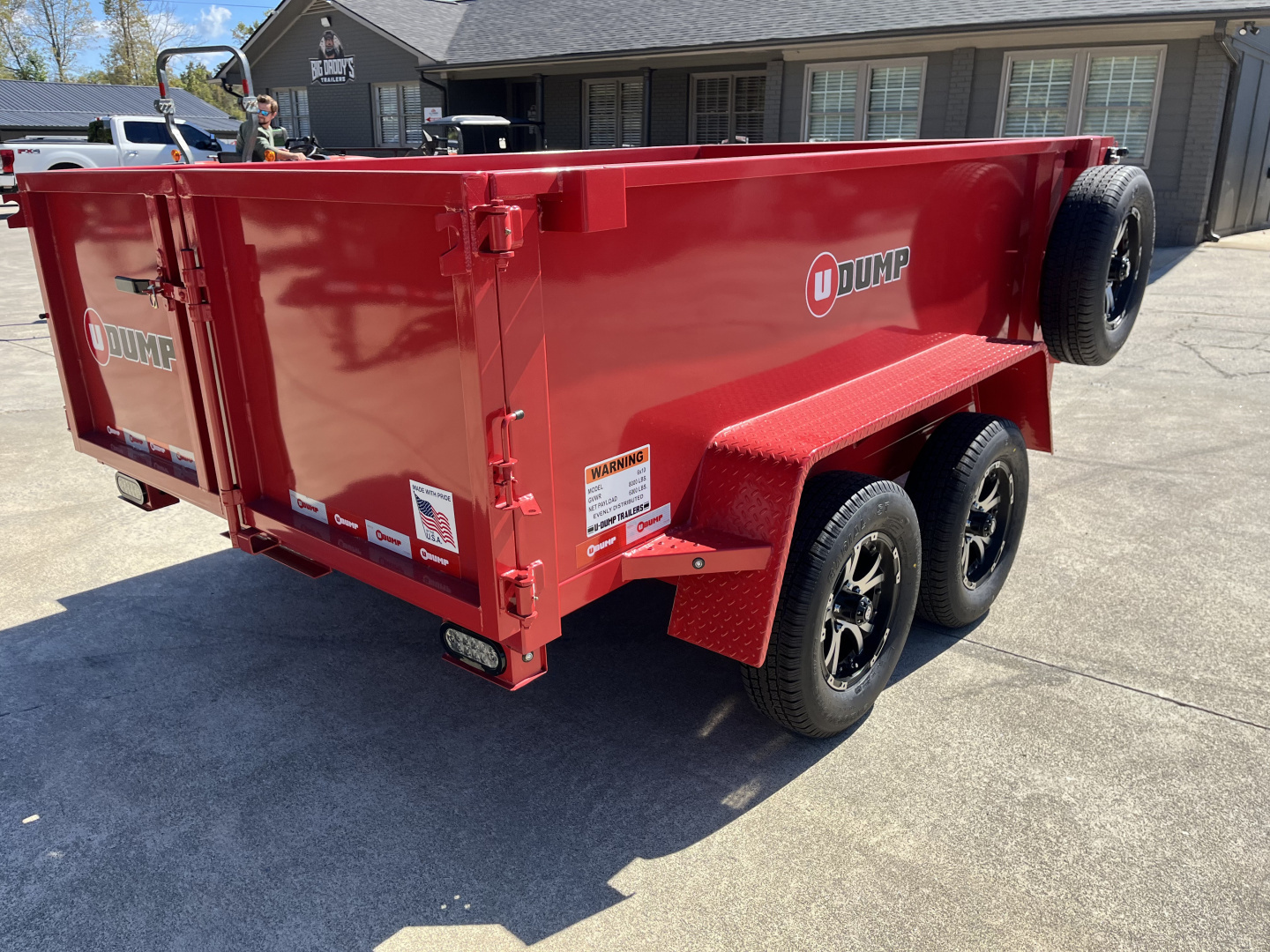 New 2025 U-Dump 6x10x31'', Pro-Lite Low-Profile Dump Trailer, 8K GVWR, Tarp & Roller, Upgraded Aluminum Mag Wheels, Swift Red