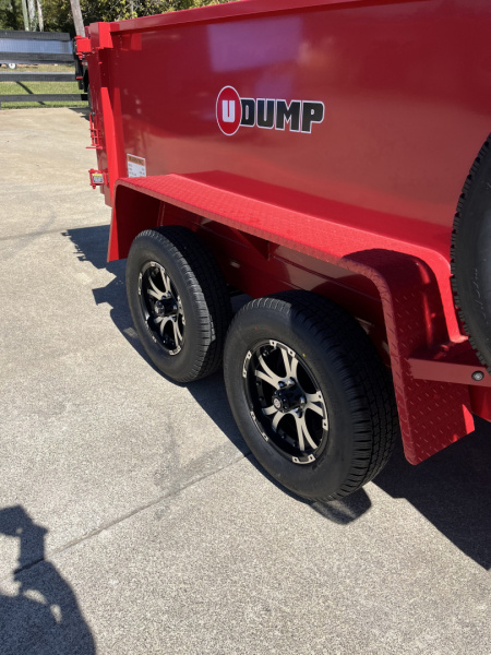 New 2025 U-Dump 6x10x31'', Pro-Lite Low-Profile Dump Trailer, 8K GVWR, Tarp & Roller, Upgraded Aluminum Mag Wheels, Swift Red