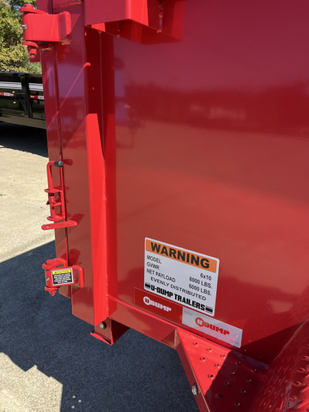 New 2025 U-Dump 6x10x31'', Pro-Lite Low-Profile Dump Trailer, 8K GVWR, Tarp & Roller, Upgraded Aluminum Mag Wheels, Swift Red