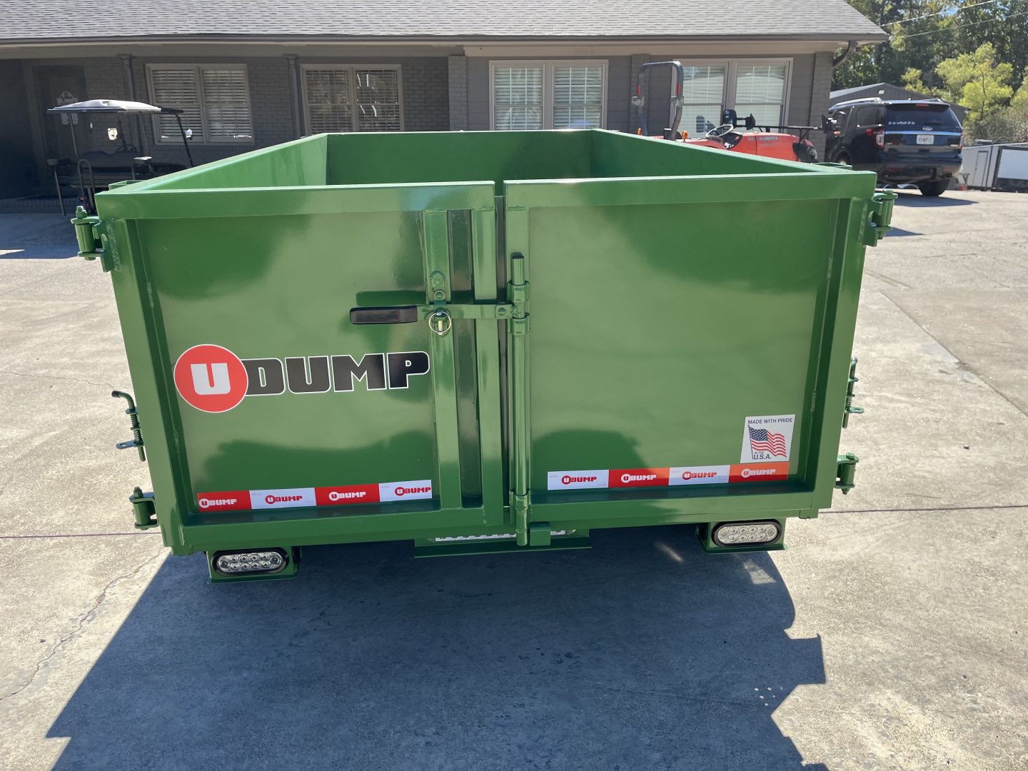 New 2025 U-Dump 5x10x31'' Pro-Lite Low-Profile Dump Trailer, 10K GVWR, Tarp & Roller, Upgraded Aluminum Mag Wheels, OD Green
