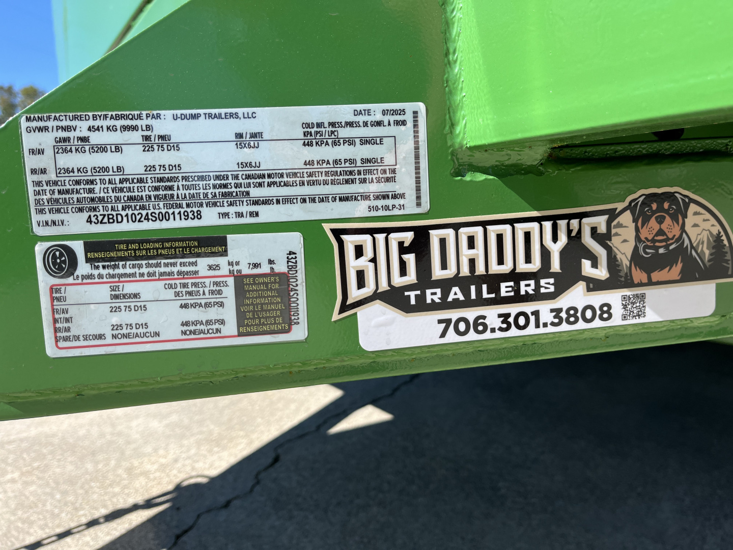 New 2025 U-Dump 5x10x31'' Pro-Lite Low-Profile Dump Trailer, 10K GVWR, Tarp & Roller, Upgraded Aluminum Mag Wheels, OD Green