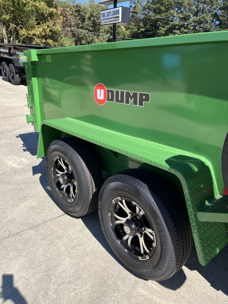 New 2025 U-Dump 5x10x31'' Pro-Lite Low-Profile Dump Trailer, 10K GVWR, Tarp & Roller, Upgraded Aluminum Mag Wheels, OD Green