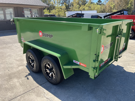 New 2025 U-Dump 5x10x31'' Pro-Lite Low-Profile Dump Trailer, 10K GVWR, Tarp & Roller, Upgraded Aluminum Mag Wheels, OD Green