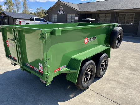 New 2025 U-Dump 5x10x31'' Pro-Lite Low-Profile Dump Trailer, 10K GVWR, Tarp & Roller, Upgraded Aluminum Mag Wheels, OD Green