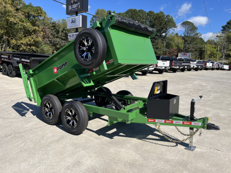 New 2025 U-Dump 5x10x31'' Pro-Lite Low-Profile Dump Trailer, 10K GVWR, Tarp & Roller, Upgraded Aluminum Mag Wheels, OD Green
