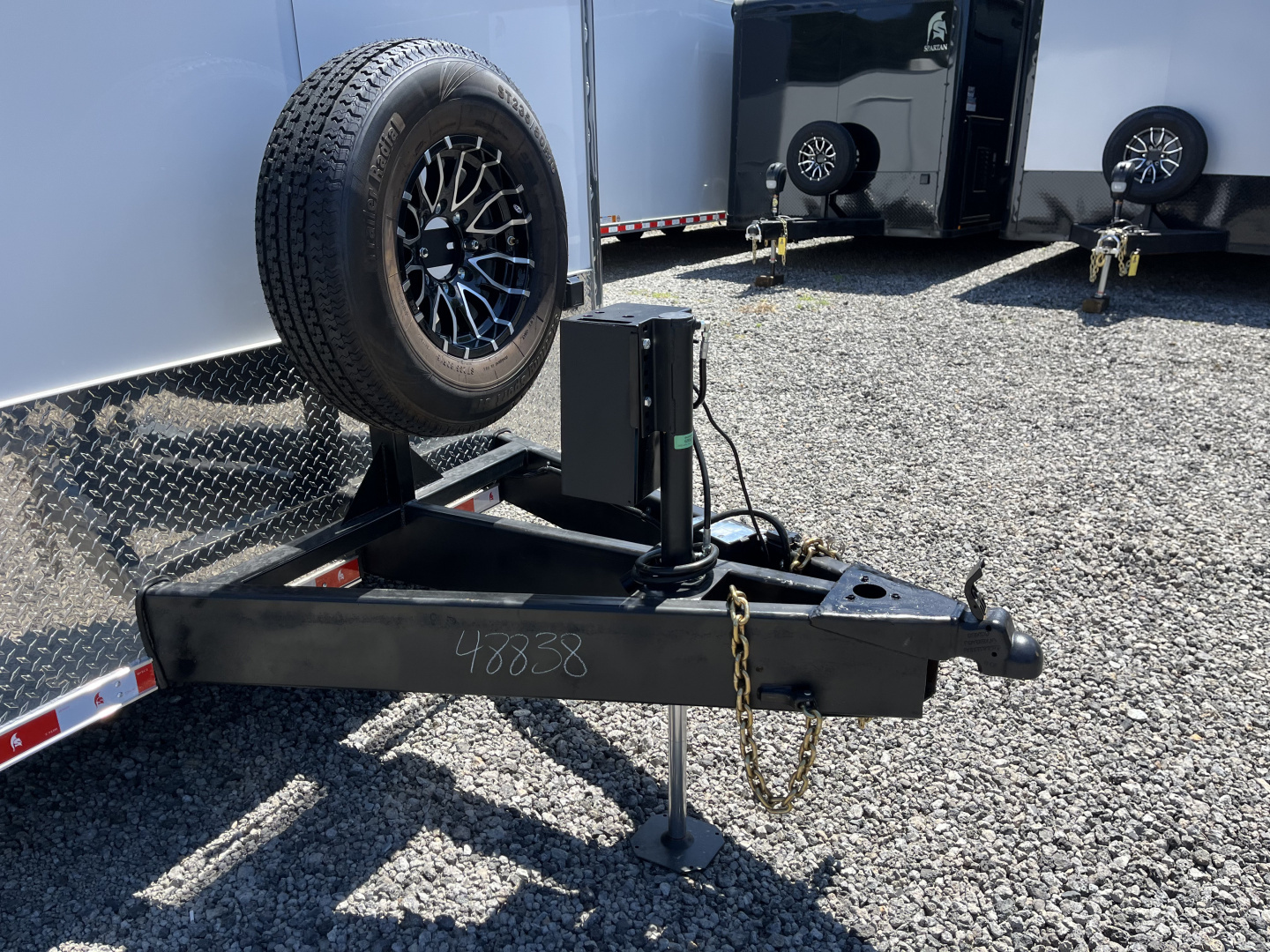 New 2026 Spartan 8.5x28 Race Trailer, PolyCor, Escape Door, 7'6" Interior, 14K GVWR, A/C, Awning, Rubber Coin PKG, Generator Compartment