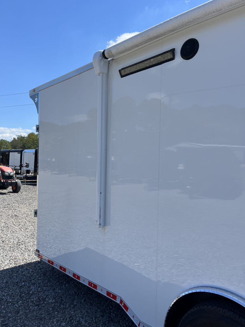 New 2026 Spartan 8.5x28 Race Trailer, PolyCor, Escape Door, 7'6" Interior, 14K GVWR, A/C, Awning, Rubber Coin PKG, Generator Compartment