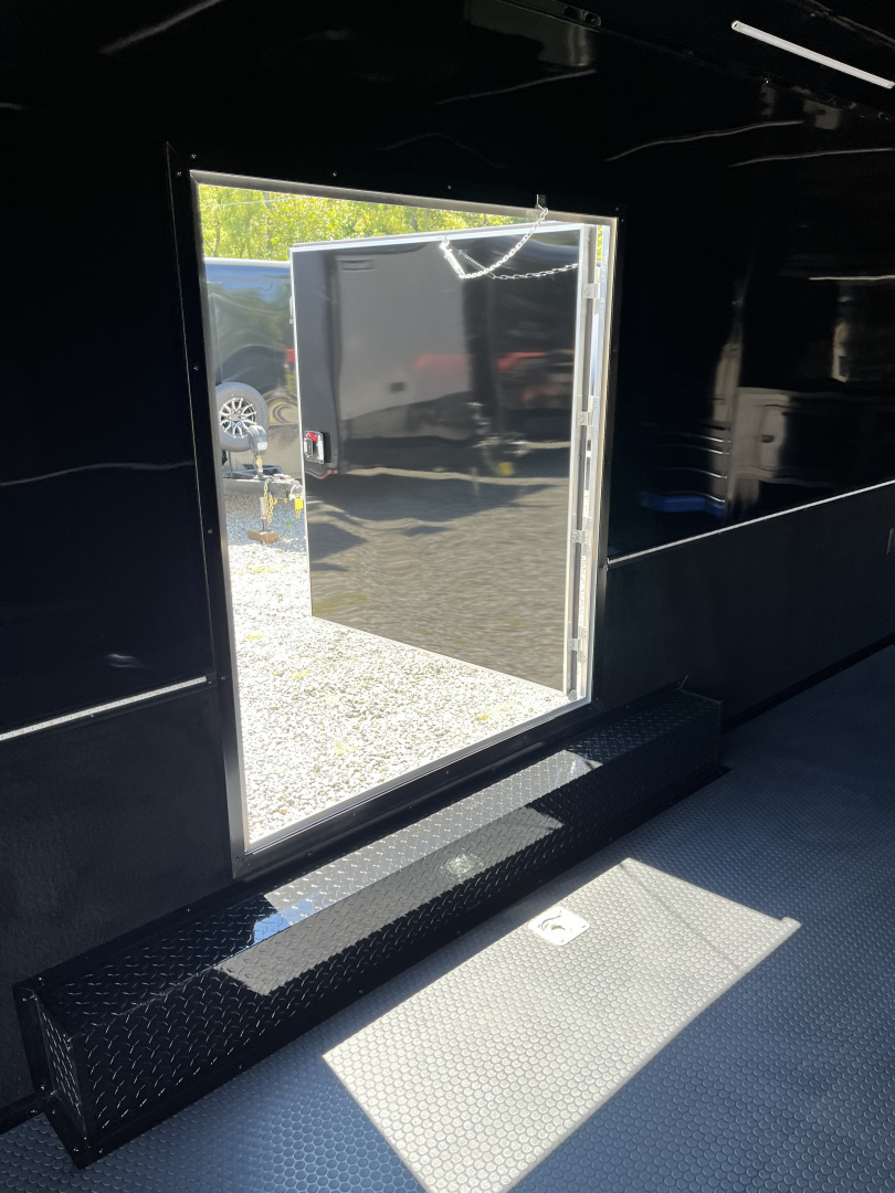 New 2026 Spartan 8.5x28 Race Trailer, PolyCor, Escape Door, 7'6" Interior, 14K GVWR, A/C, Awning, Rubber Coin PKG, Generator Compartment