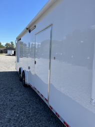New 2026 Spartan 8.5x28 Race Trailer, PolyCor, Escape Door, 7'6" Interior, 14K GVWR, A/C, Awning, Rubber Coin PKG, Generator Compartment