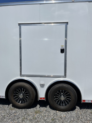 New 2026 Spartan 8.5x28 Race Trailer, PolyCor, Escape Door, 7'6" Interior, 14K GVWR, A/C, Awning, Rubber Coin PKG, Generator Compartment