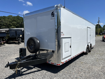 New 2026 Spartan 8.5x28 Race Trailer, PolyCor, Escape Door, 7'6" Interior, 14K GVWR, A/C, Awning, Rubber Coin PKG, Generator Compartment