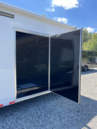 New 2026 Spartan 8.5x28 Race Trailer, PolyCor, Escape Door, 7'6" Interior, 14K GVWR, A/C, Awning, Rubber Coin PKG, Generator Compartment