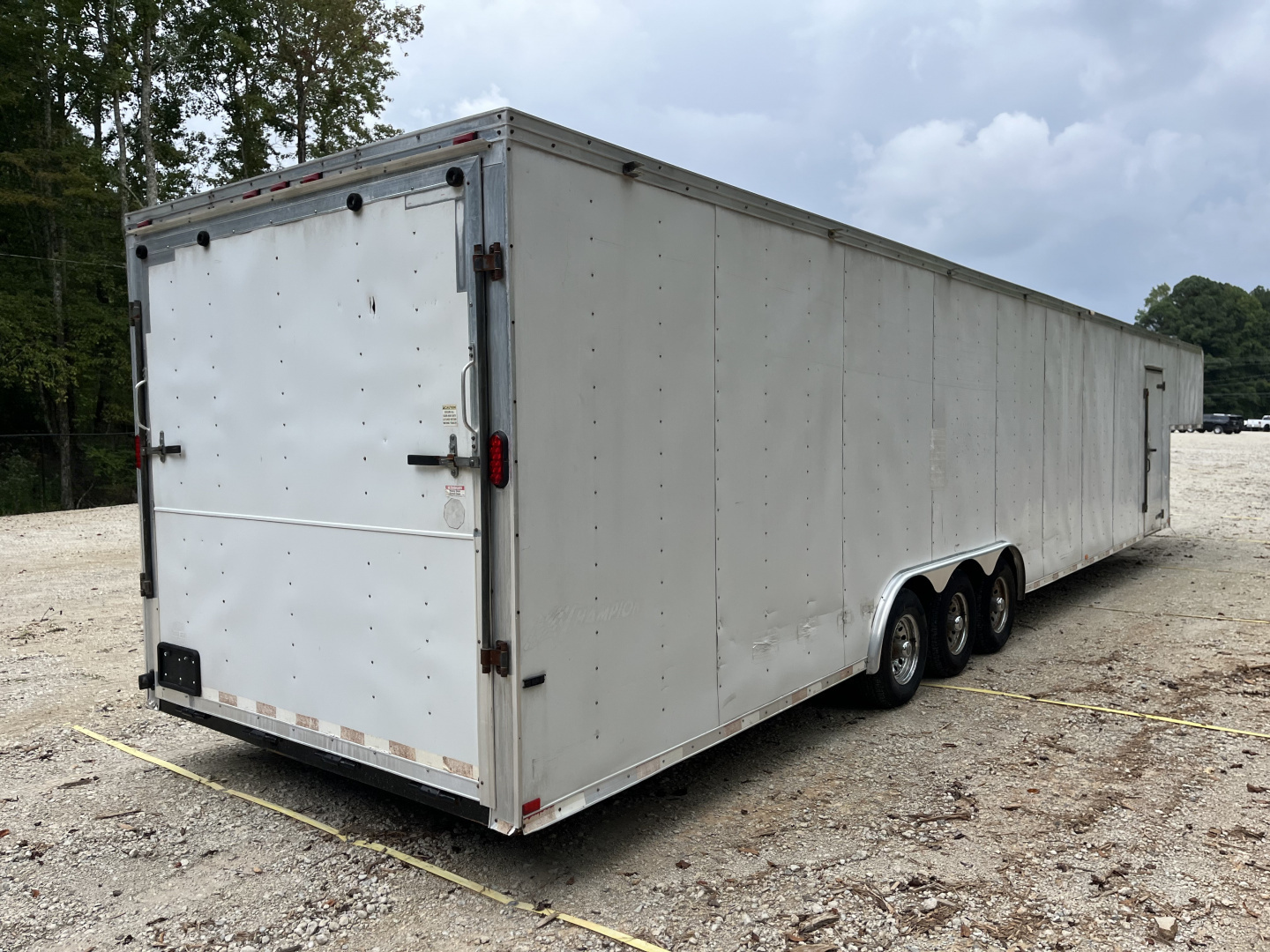 Used 2008 Homesteader 46 Gooseneck Car Trailer, A/C, Cabinets, 15K GVWR