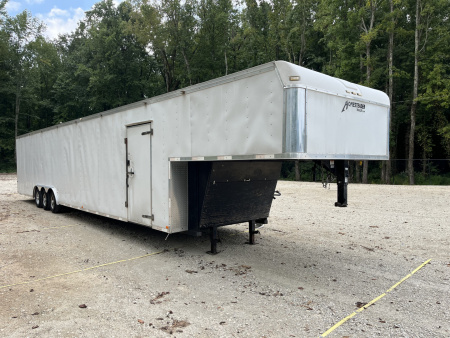 Used 2008 Homesteader 46 Gooseneck Car Trailer, A/C, Cabinets, 15K GVWR