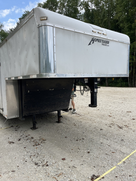 Used 2008 Homesteader 46 Gooseneck Car Trailer, A/C, Cabinets, 15K GVWR