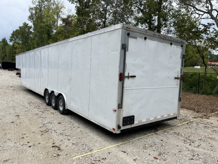 Used 2008 Homesteader 46 Gooseneck Car Trailer, A/C, Cabinets, 15K GVWR
