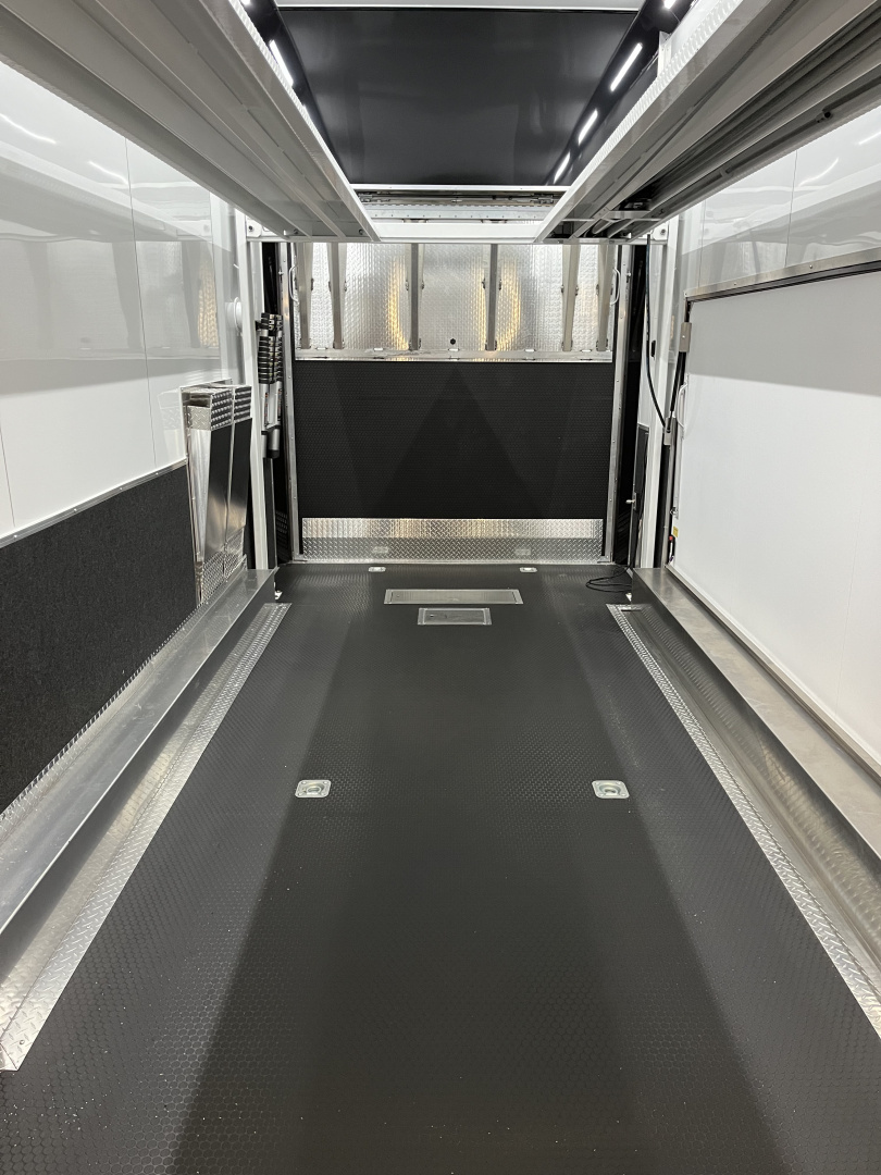 New 2025 Haulmark 24' EDGE ALUMINUM Stacker Race Trailer, Blackout Package, Premium Escape Door