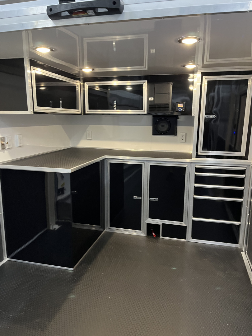 New 2025 Haulmark 24' EDGE ALUMINUM Stacker Race Trailer, Blackout Package, Premium Escape Door